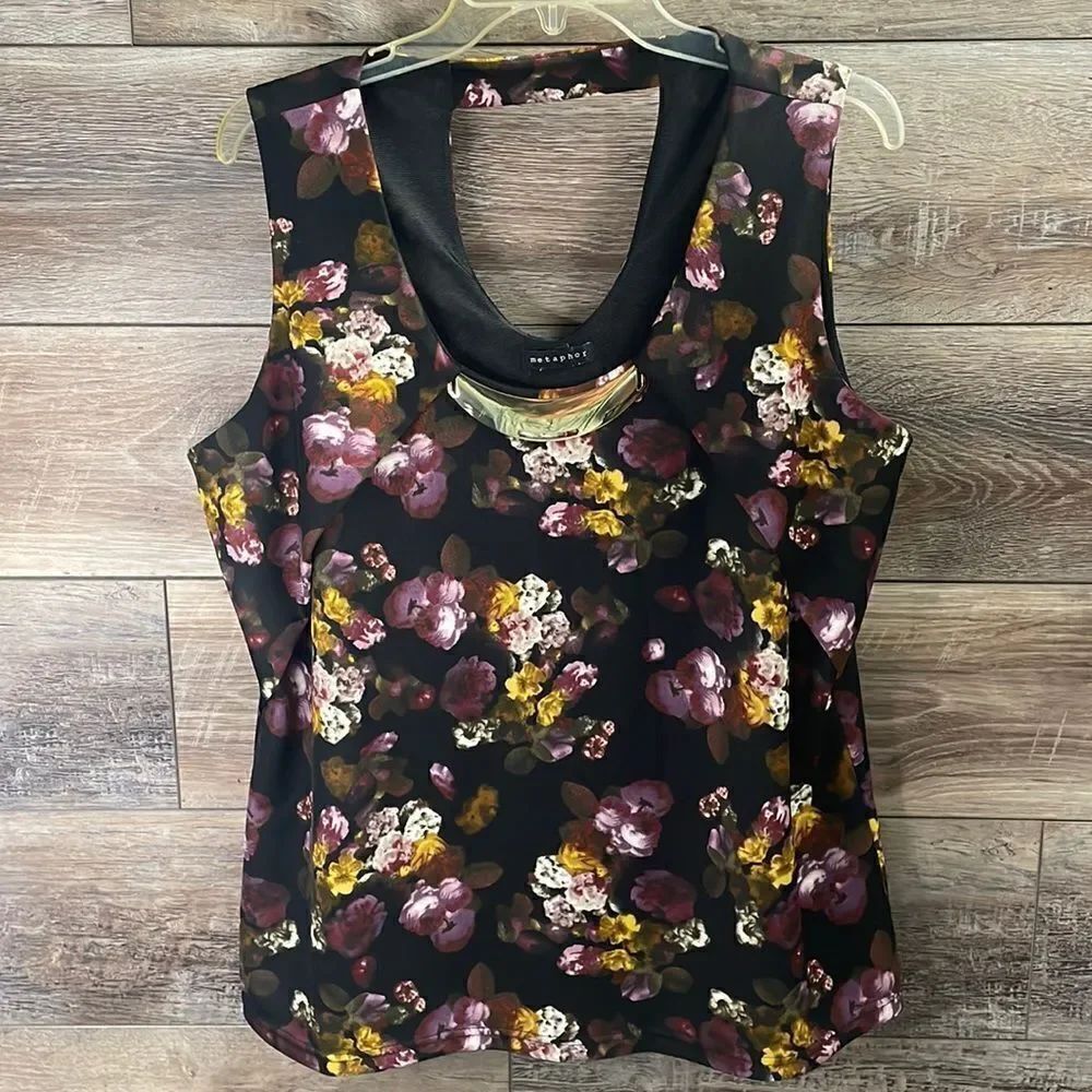 Metaphor Ladies Dressy Floral Print Top XL